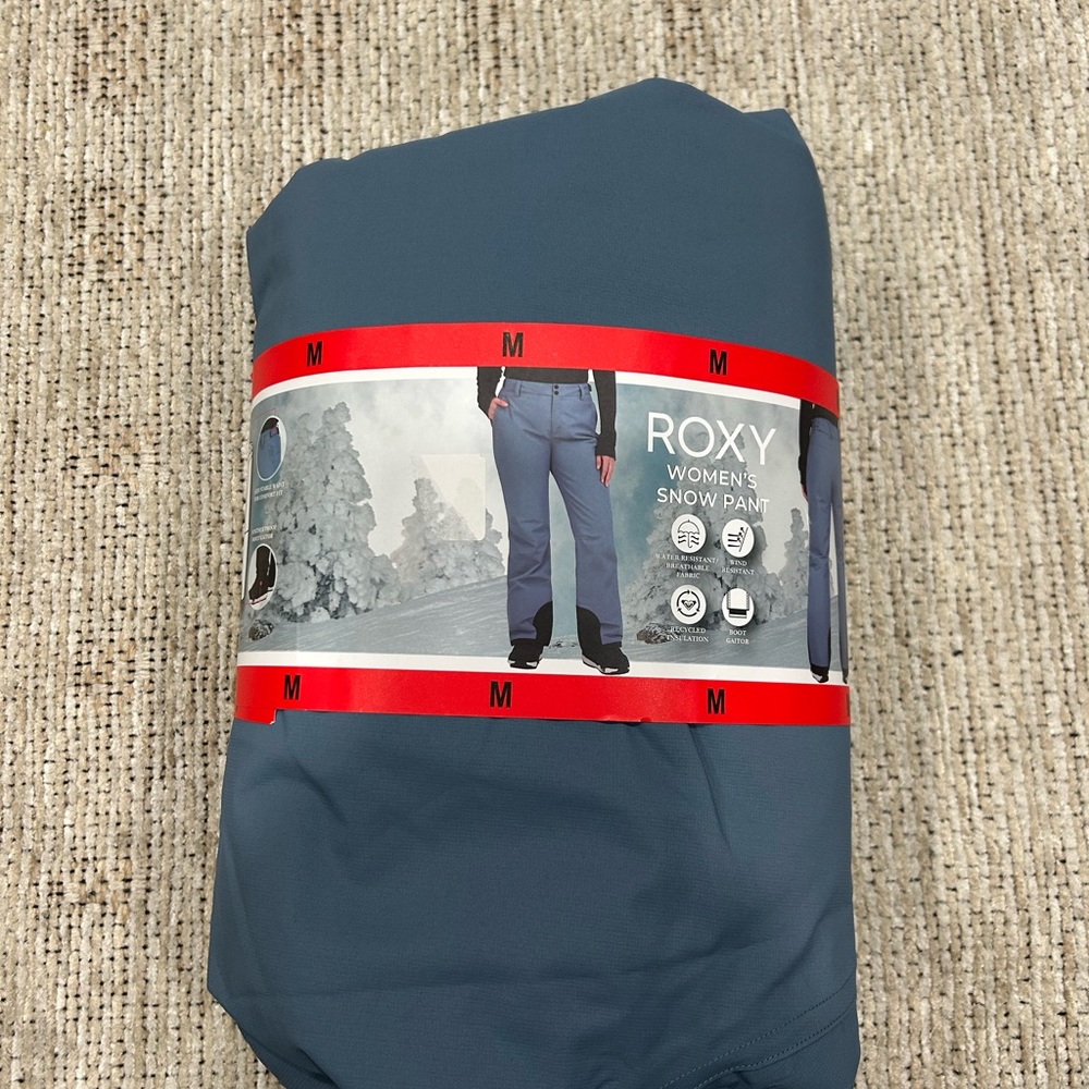 Roxy Womens Snow Pants DryFlight 10K Insulated Ski Snowboard Blue Grey Medium